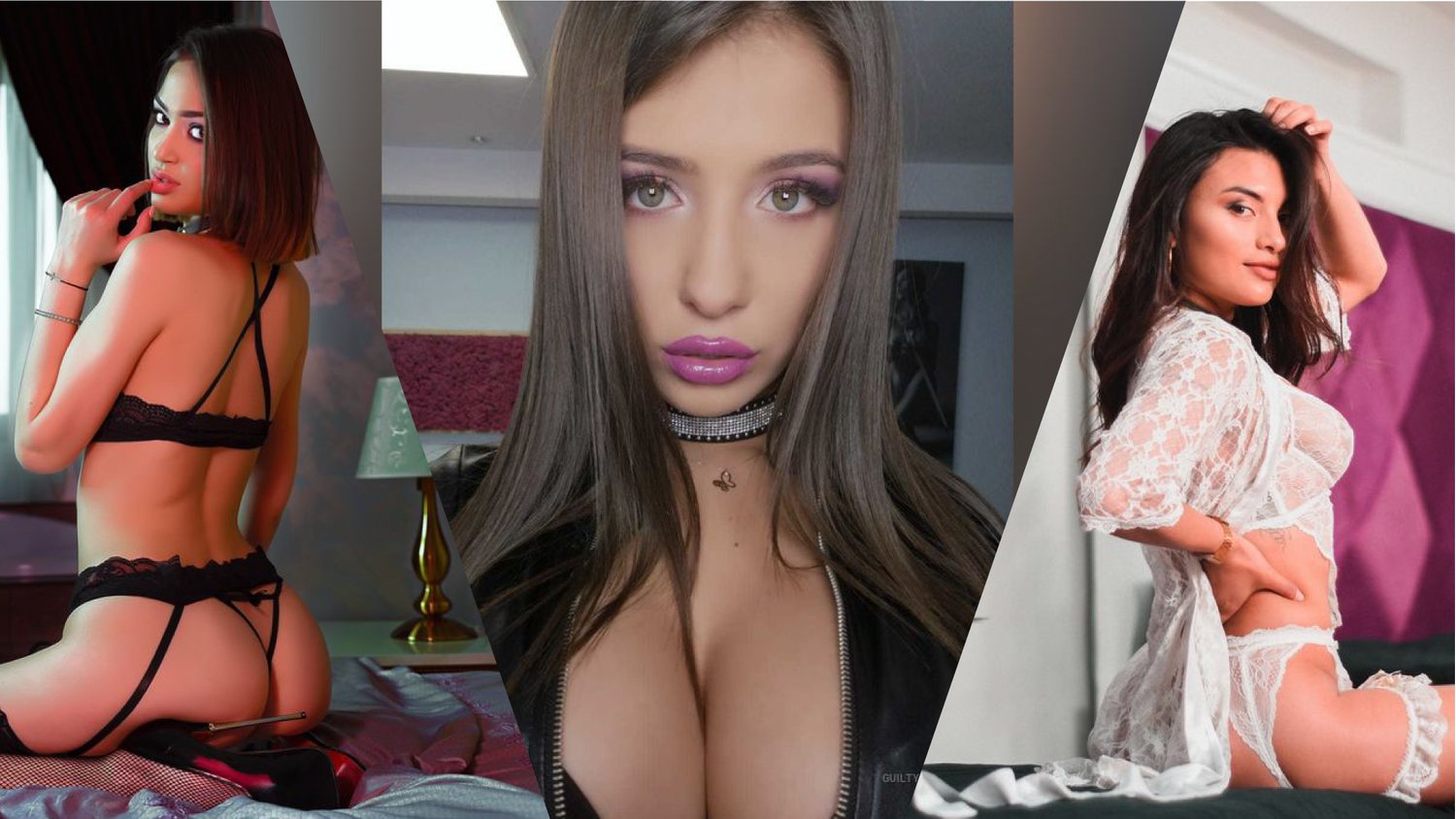 Three cam babes with huge tits and nice booty representing the brunette category banner for sloppydeep.com